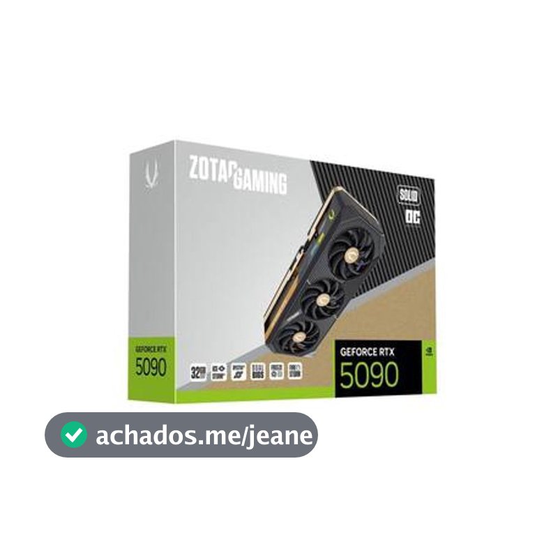 Placa de Vídeo NVIDIA GeForce ZOTAC RTX5090 32GB SOLID OC GDDR7 512BITS  ZT-B50900J-10A