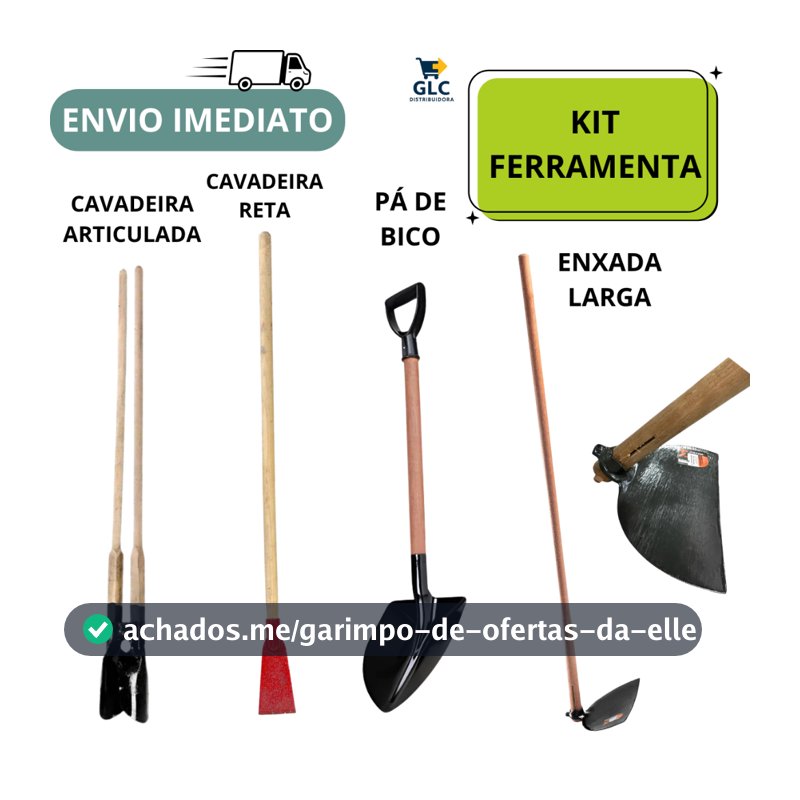 Cavadeira Articulada+Cavadeira Reta+Enxada Larga+Pá De Bico