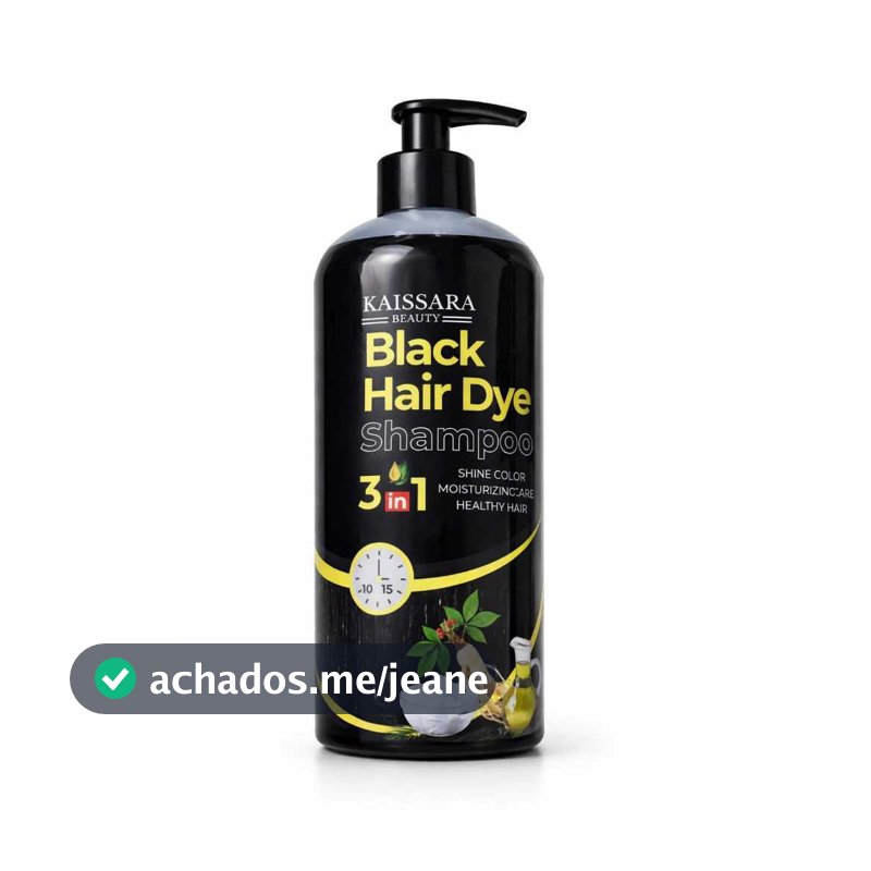 SHAMPOO 250 a 1LT ESCURECEDOR E RAIZES BLACK HAIR COLOR 3 EM 1 PRETO