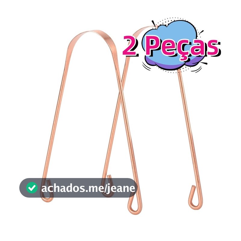 2 Pcs Higiene Saúde Bucal - Modelo Premium 100% Cobre Puro Higienizador Para Raspagem Lingual