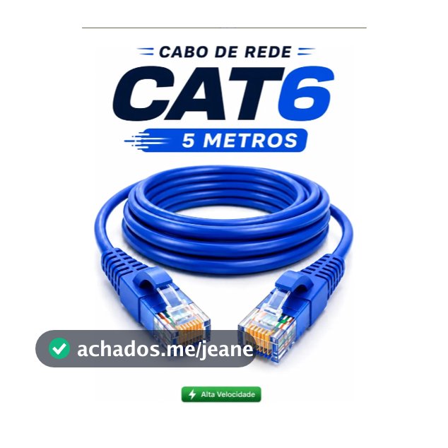 Cabo De Rede Cat6 Ethernet Lan Giga 10/1000 5 Metros 10 Metros 15 Metros