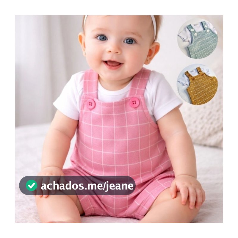 Conjunto Jardineira Bebê Menina Menino Roupas de Verão