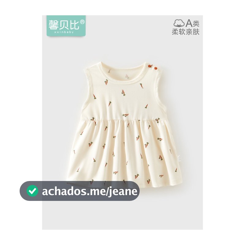 Xin Babe Bebê Menina Colete Vestido Verão Modal Menina Vestido Estilo Fino Verão Vestido de Bebê Vestido de Princesa