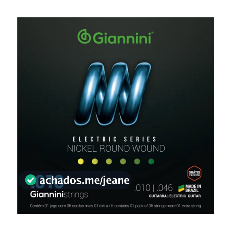 ENCORDOAMENTO GIANNINI PARA GUITARRA GEEGST.10 NIQUEL 010