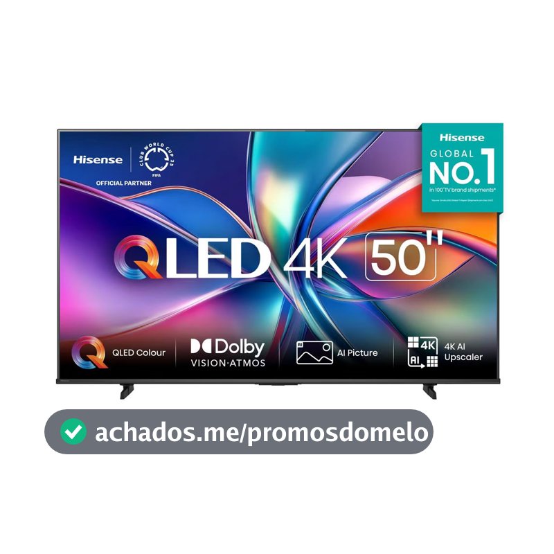 Smart TV 50 Polegadas 4K 50Q6QV QLED HDR10 Dolby Atmos Vidaa U9 Hisense