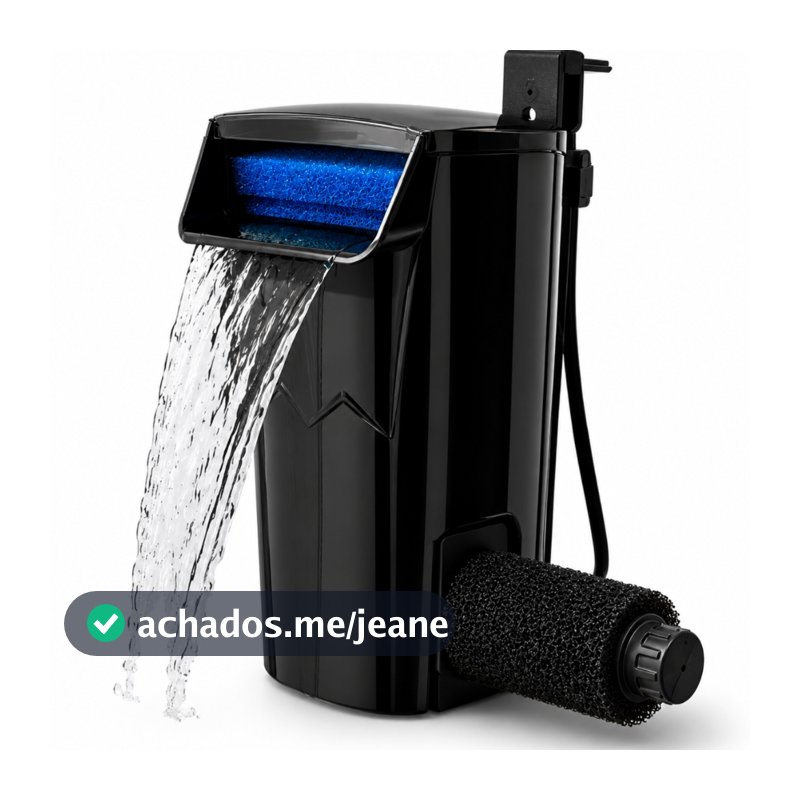 Filtro Submerso Cascata com Esponja Biológica para Aquários Aquaterrários Lagos Tanques Répteis Camarões Alevinos