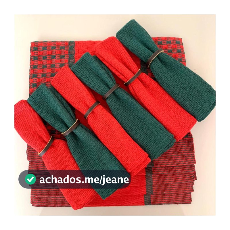 Kit De Jogo Americano Especial De Natal 6 E 4 Lugares 100% algodão Mesa Posta De Luxo
