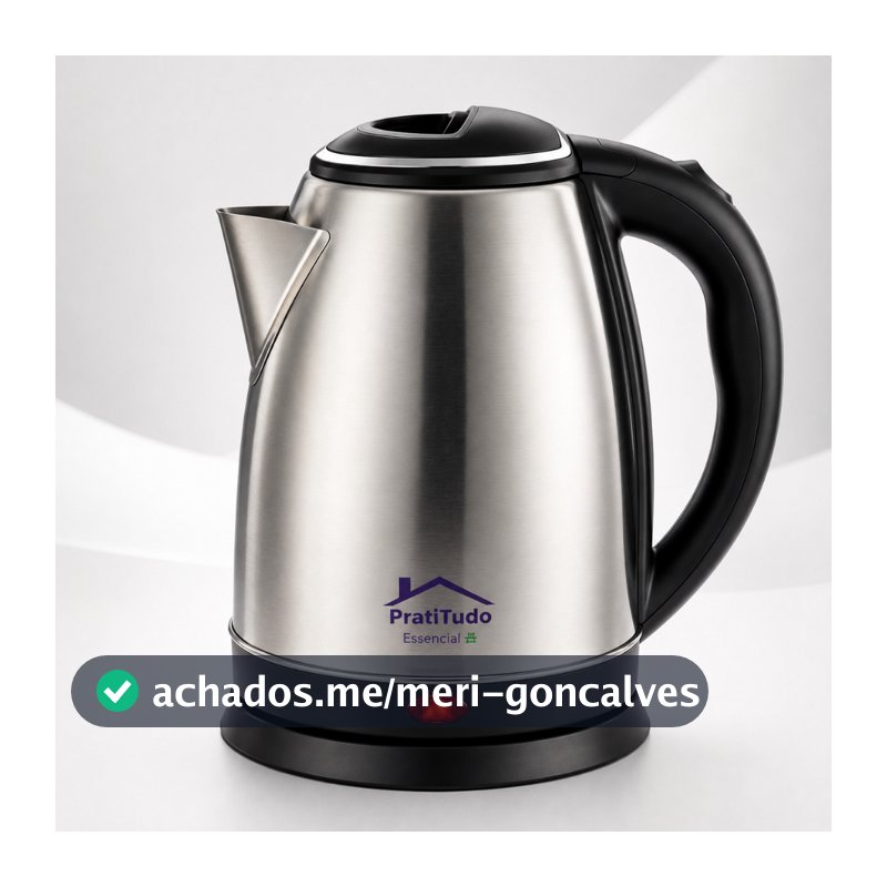 Chaleira Elétrica Inox 1,8L 1000W ou 1200W Desligamento Automático - Bule Jarra Cafeteira Elétrica Aquece Água Rápido