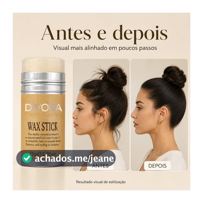 Bastão de cera de cabelo portátil, profissional, Para Liso , Sem Especiarias - 75g