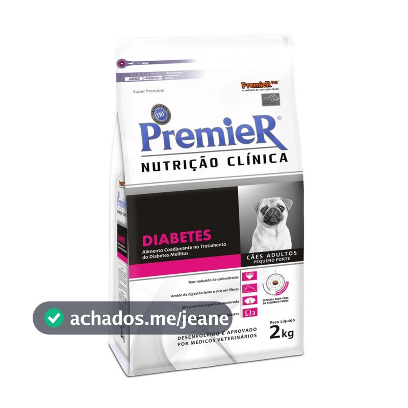 Premier Vet Cao Diabetes Pequeno Porte 2Kg