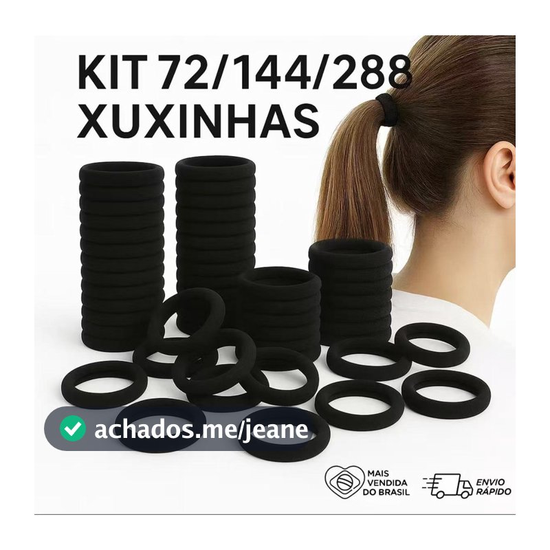 Kit 72/144/288 Elásticos de Cabelo Xuxinha Rabicó