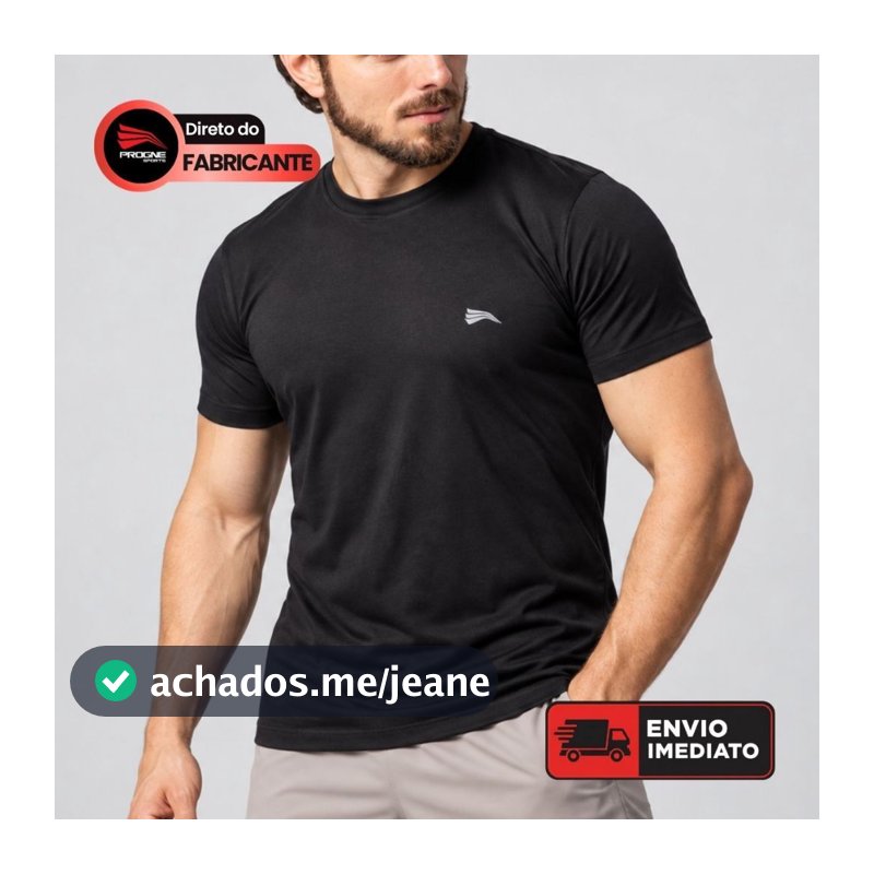 Camiseta Masculina Regular Malha Soft Plus - Progne Sports - Toque Macio e Zero Transparência - Treino Academia e Casua
