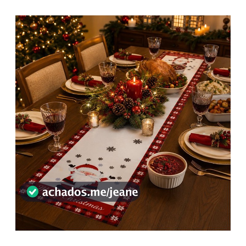 Caminho De Mesa Natal Trilho Tecido 1,50m Decoração Natalina Casa