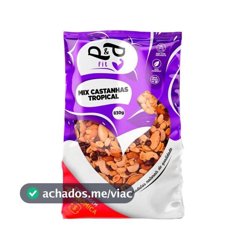 Mix Tropical Nuts Dieta Saudável Castanha, Nozes, Amêndoa, Amendoim, Uva Passa, Gojiberry - P&P