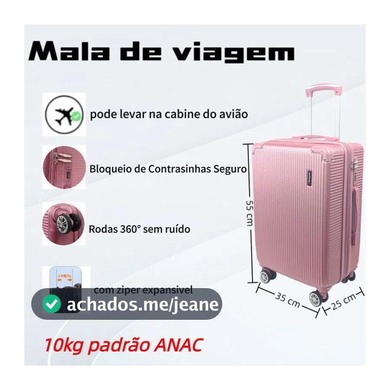 Mala De Bordo   360° ad, leve no avião. 2 zíperes, expansíveis rodinha duplo 9kg 10kg  novo 2024 codigo:2024A-2025A