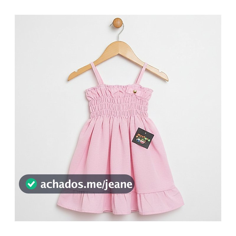Vestido Confortável em Linho com Elástico – Bebês de 6 Meses a 4 Anos