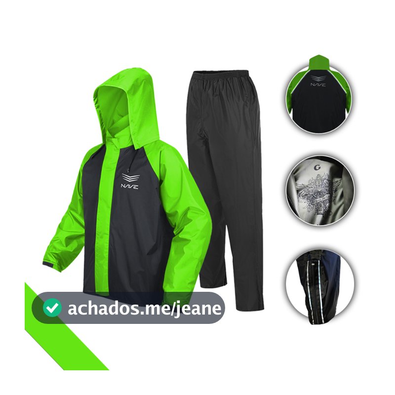 Capa Roupa de Chuva Motoqueiro Moto Nylon Nave Bicolor