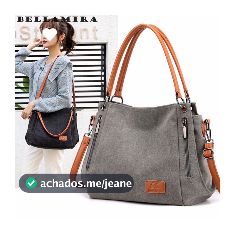 Bolsa Feminina De Ombro Grande De Lona, Bolsa Para Trabalho E Transporte, Bolsa De Mão Retrô, Bolsa Transversal