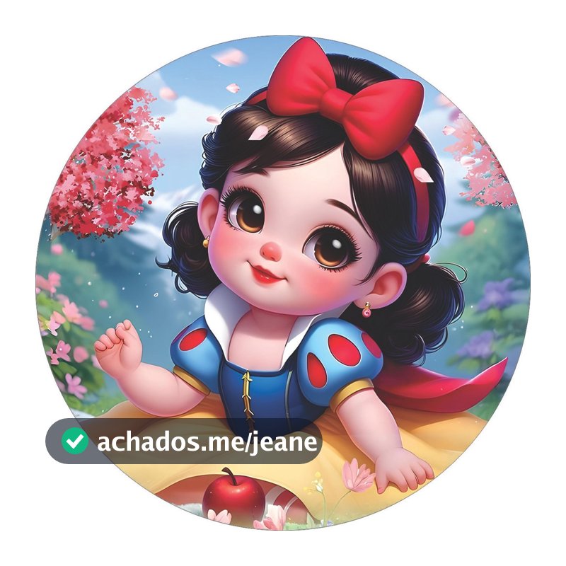 Capa de Painel Redondo Branca de Neve Sete Anões Princesas Baby Tecido Sublimado Vários Modelos 1,50x1,50 e 50x50