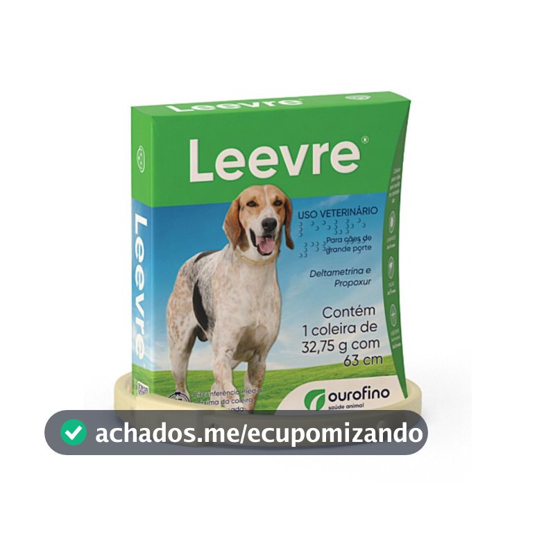 Coleira Antipulgas e Carrapatos Para Cães Leevre 63cm M/G