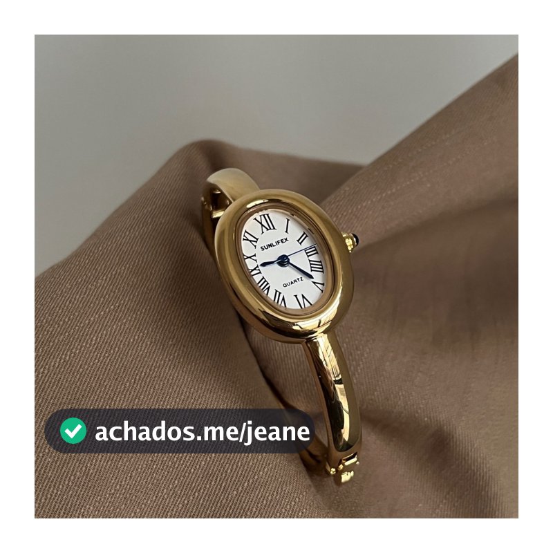 Explodindo Antigo oval Relógio De Ouro Moda Feminina Luz Luxo Quartzo Feminino