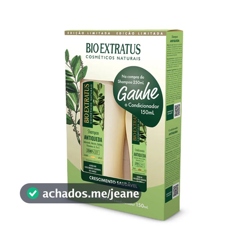 Kit Bio Extratus Antiqueda Jaborandi Shampoo 250ml + Condicionador 150ml