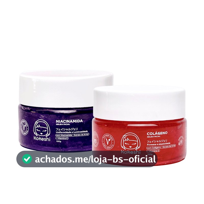 Kit Skin Care Geleia facial Colágeno e Niacinamida Kokeshi