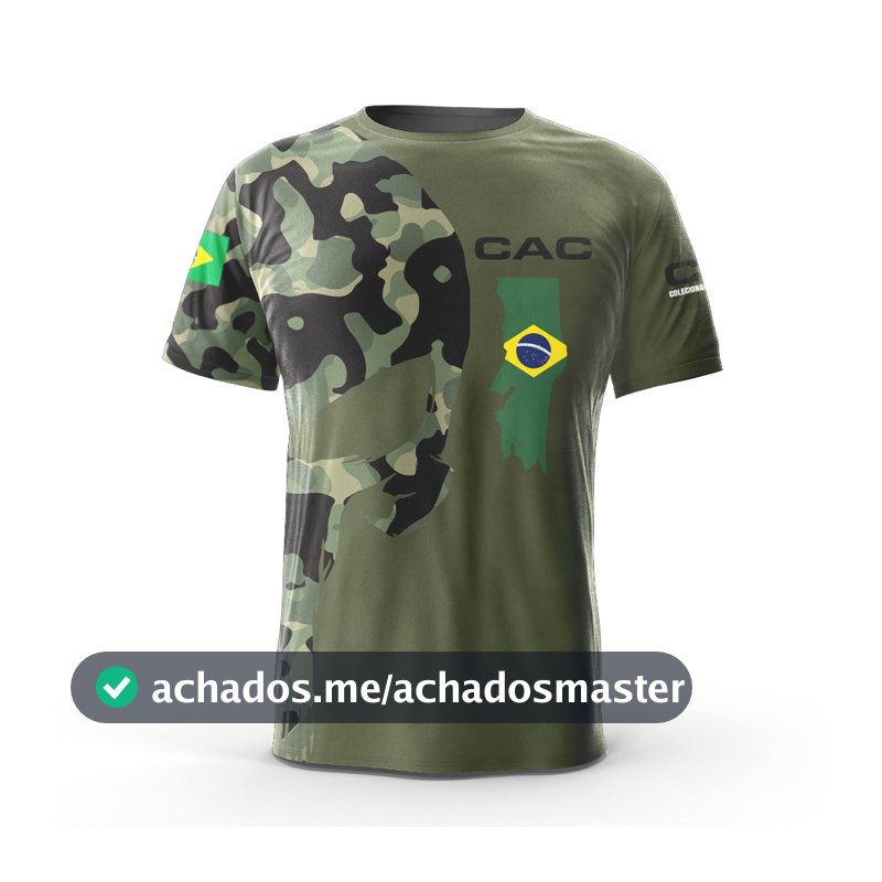 Camiseta Cac Colecionador Caça Militar Brasil Proteção Uv50+