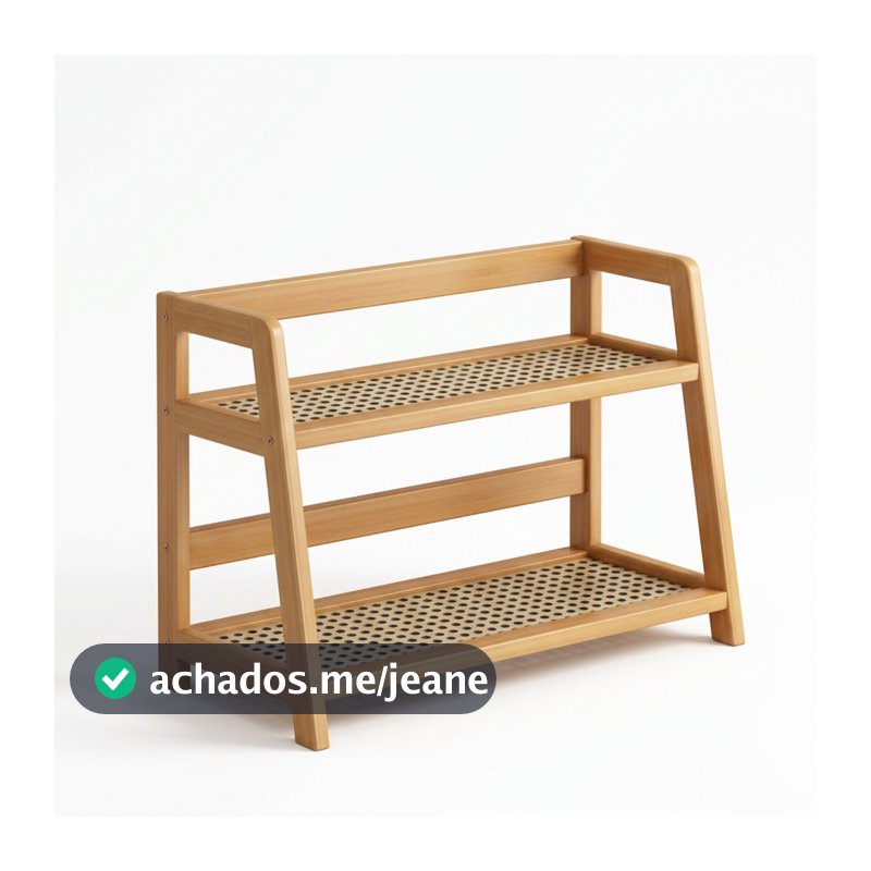 Organizador Duplo de Bambu com Prateleira Decorativa e Trama Plástica – Para Cozinha, Banheiro e Sala