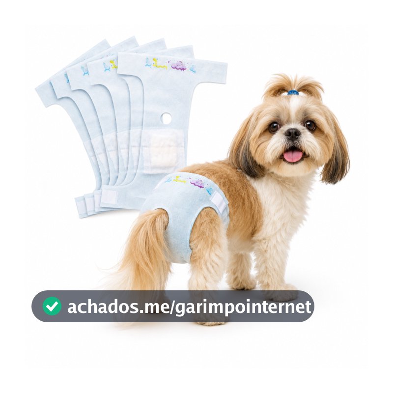 Fralda Descartável para Cães Fêmeas no Cio Kit com 15 Unidades Ajustável, Confortável e Higiênica