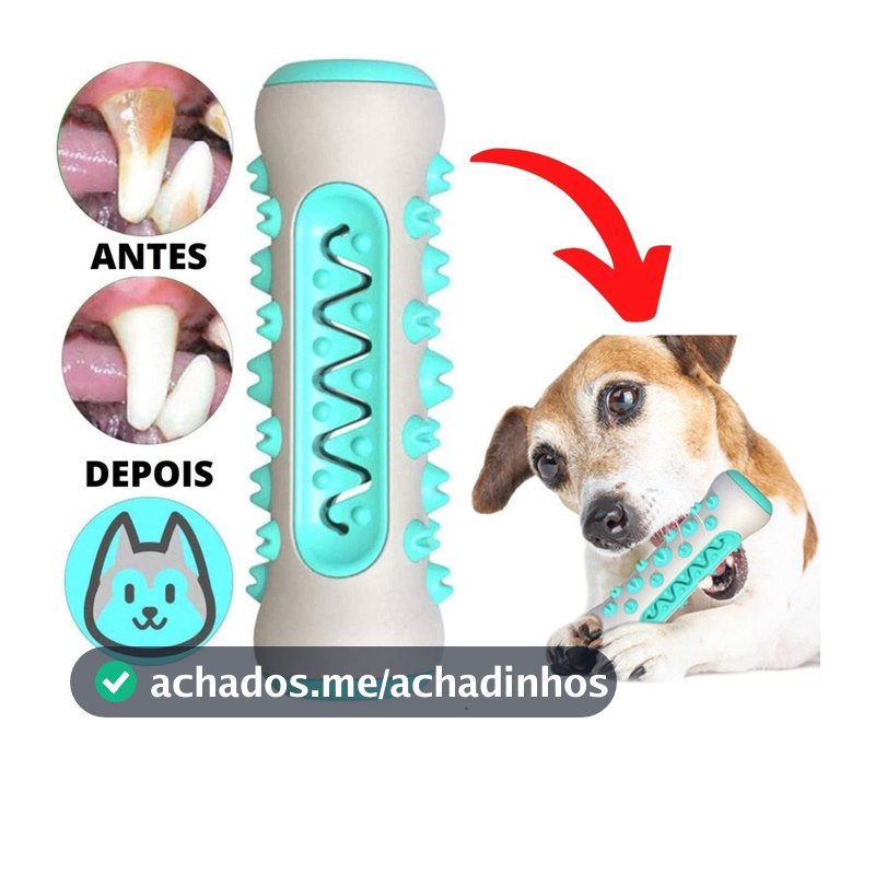 Brinquedo Pet 3x1 Mordedor Osso Massageador Gengiva Removedor Tártaros Escova de Dente Para Pets