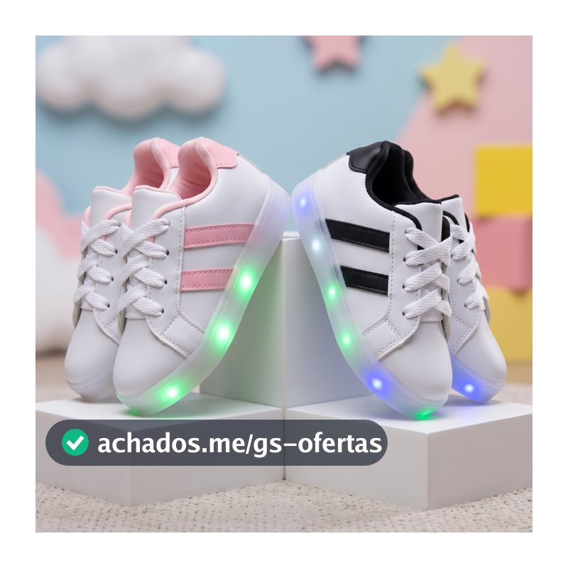 Tenis Infantil De Led Casual Confortável Escolar Sapatenis Meninos e Meninas Street