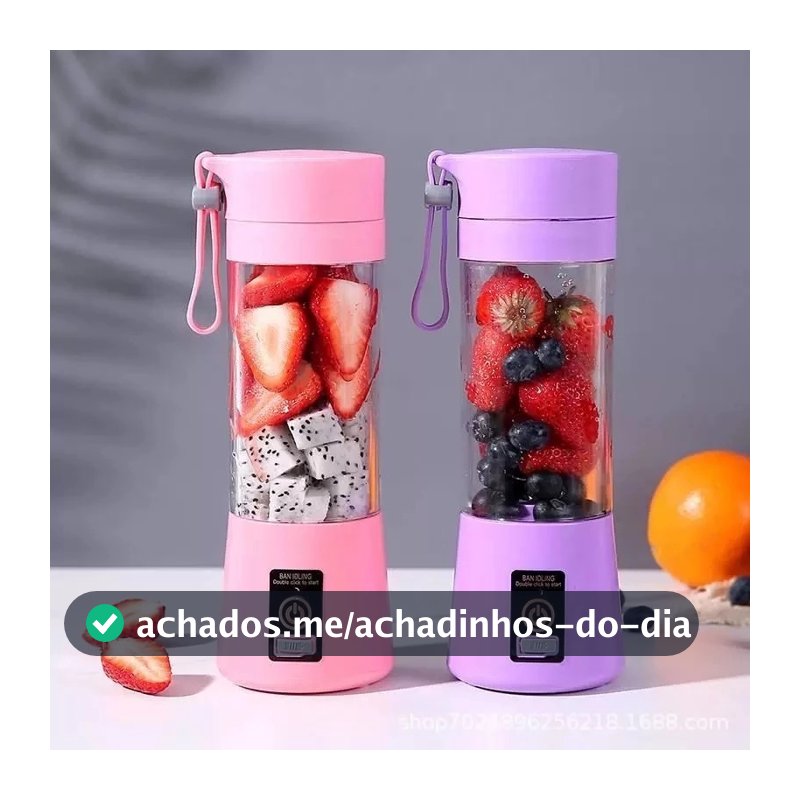 Mini Liquidificador Portátil Shake 6 Laminas + Cabo USB-SE3095