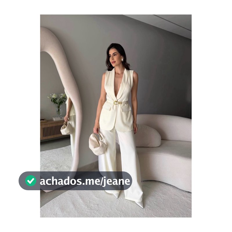 Conjunto feminino alfaiataria calça flare pantalona colete alongado elegante sofisticado atemporal luxo lançamento