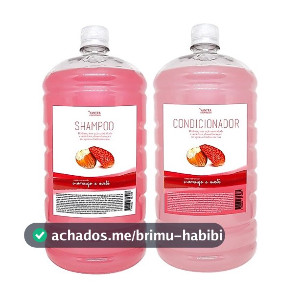 Kit shampoo e condicionador Morango e avelã 2 litros Yantra