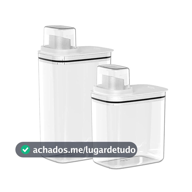 Dispenser Lavanderia Mantimentos, Cerais Detergente/Produtos Limpeza 1,5L (19,5cm) / 2,3L (23cm) Linha Flow <OU>