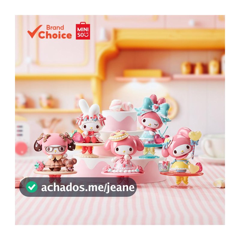 MINISO Sanrio "chá Da Tarde" - Figurinhas Aleatórias Da My Melody, Encantadoras e Delicadas, 8cm × 12cm × 9cm (1 Peça