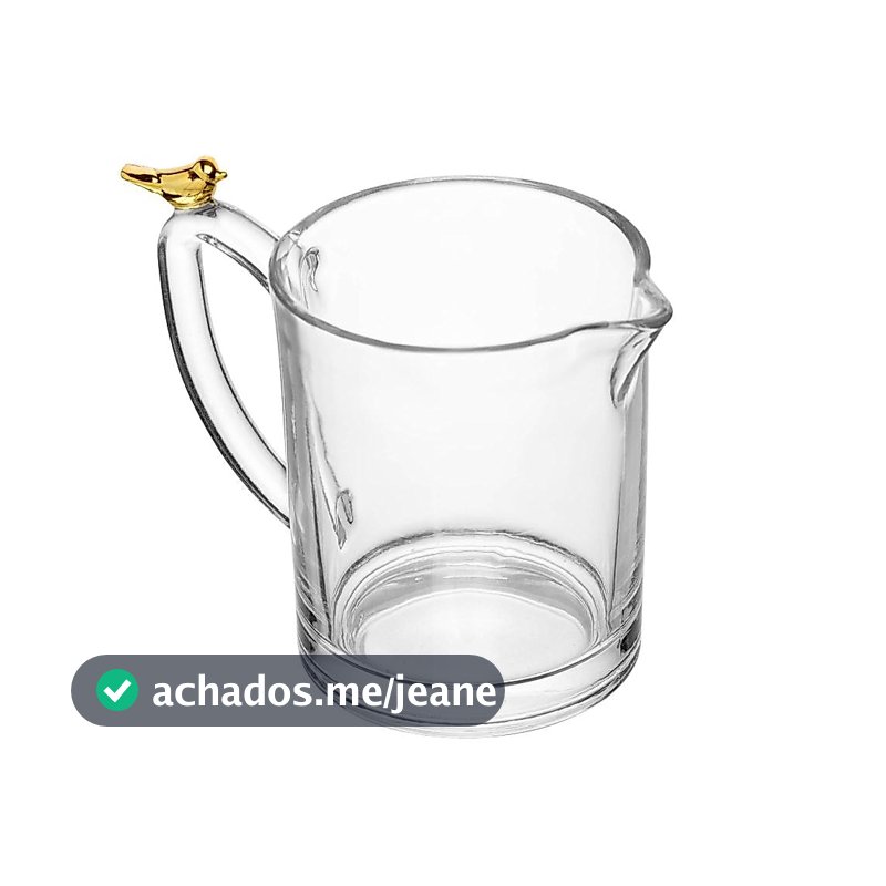 Leiteira Wolff Golden Bird de Cristal Ecológico 250ml Presente Decoração Elegante Sofisticada Design Resistente Multiuso