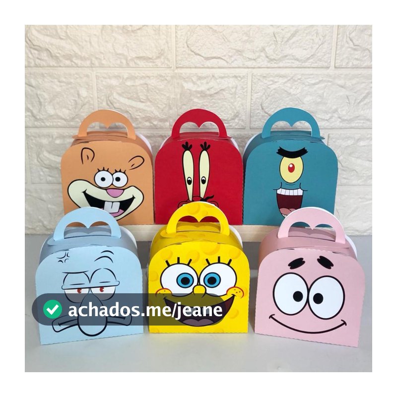 Lembrancinha Personalizada Kit Tema Bob Esponja e sua turma