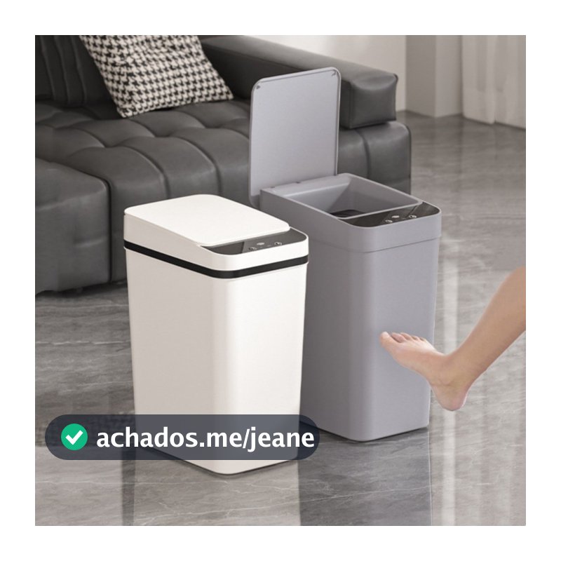 Lixeira com Sensor Automático Inteligente Abre Fácil em Toque Cesto Lixo Casa Quarto Banheiro Cozinha Escritório