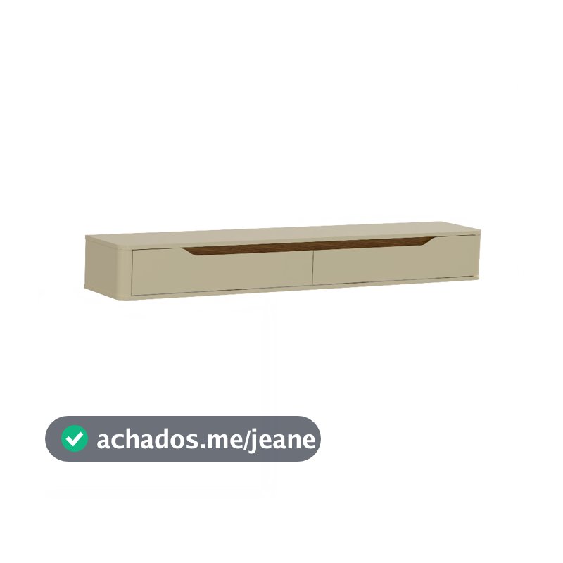 Rack Suspenso Slim Curvo 160cm para TV até 55” Moderno Luxo com Portas Basculantes