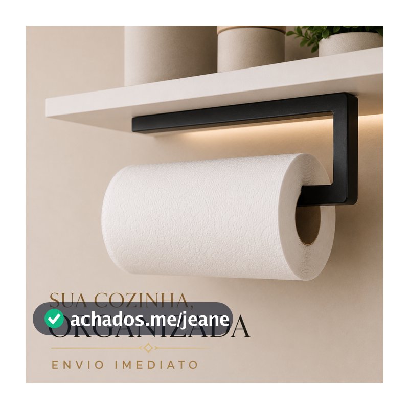 Suporte Porta PAPEL TOALHA Adesivo Sem Furo Para Parede Ou Armário Cozinha Moderna