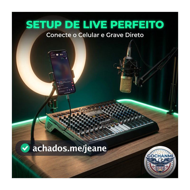 Mixer de Áudio Profissional GOCHANMI MX12 PRO 12 Canais USB Bluetooth 48V