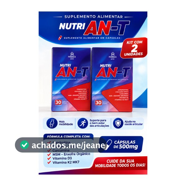 Suplemento Nutri AN-T 500mg 30 Cápsulas 2 Unidades