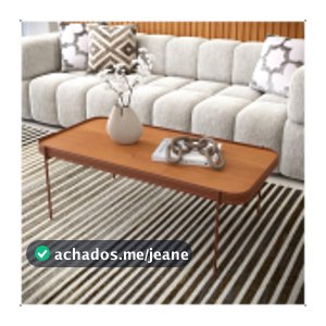Mesa de Centro G Melin 110x52 Nature Com Pes Metal Cobre Ofertamo