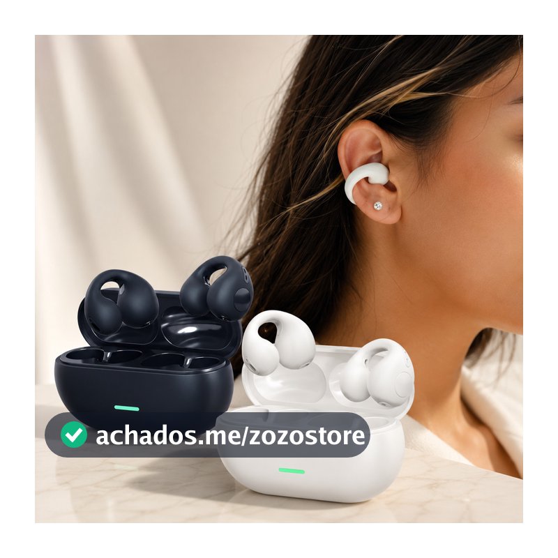 Fone Bluetooth OWS Sem Fio 5.3 Open Ear Confortável para Academia Caminhada e Uso Diário
