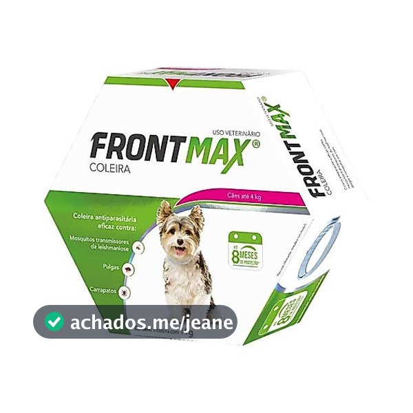 Coleira Frontmax Cães Ate 4kg Antipulgas Carrapato e Leishmaniose