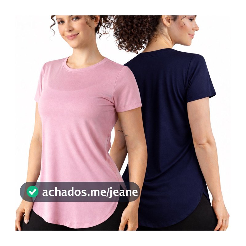 Kit 2 Blusas Feminina Dry Fit Tapa Bumbum Fitness Academia Treino Caminhada Macia Promoção
