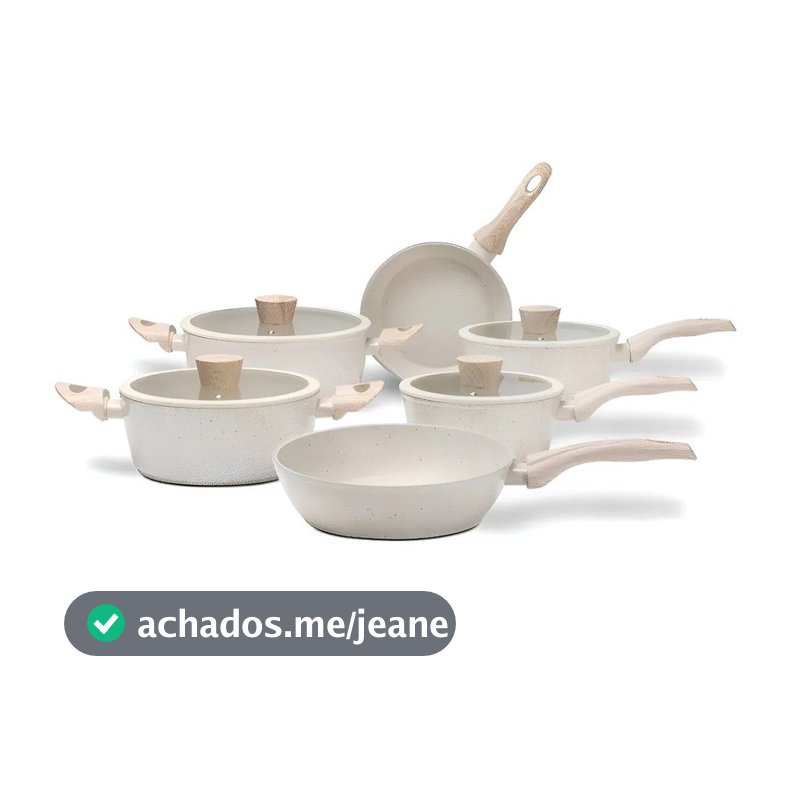 Jogo de Panelas 6 Peças Indução Ceramic Life Sirius Vanilla 4814/101