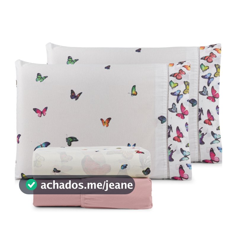 Jogo De lençol 100% Algodão Ponto Palito Estampado  Casal Queen 4 Peças -  PROMOÇÃO